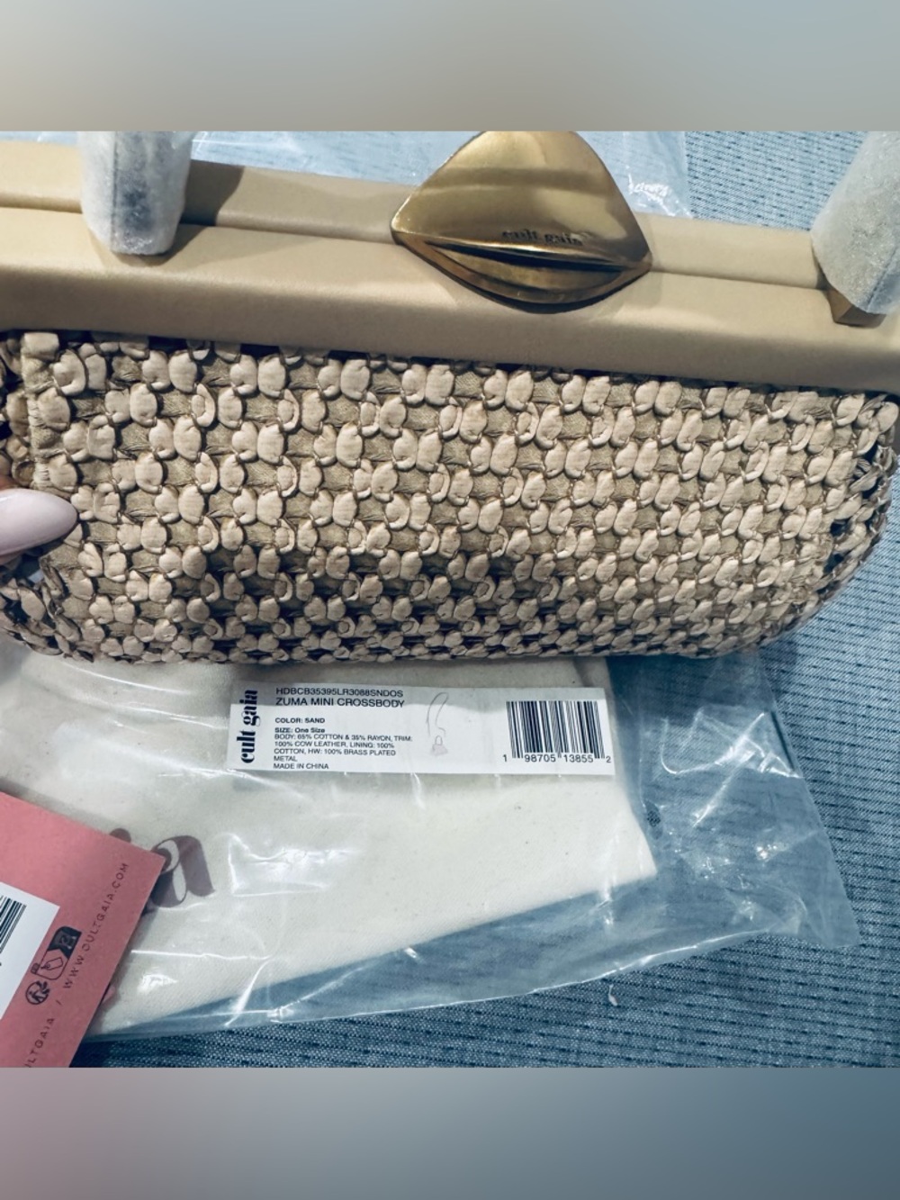 Cult Gaia ZUMA MINI CROSSBODY BAG in color SAND NWT - Picture 8 of 8